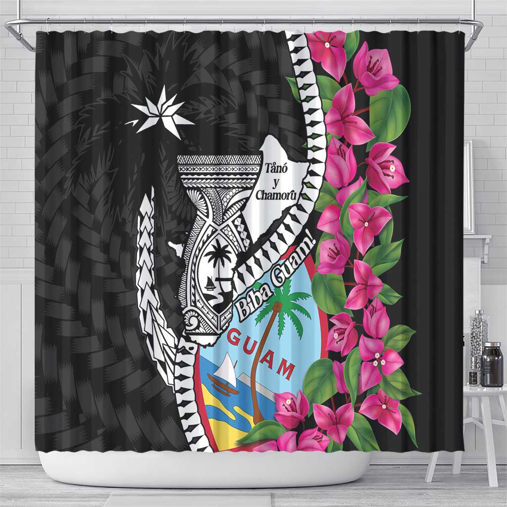 Biba Guam Liberation Day Shower Curtain Tano y Chamoru Latte Stone Black LT14 - Polynesian Pride