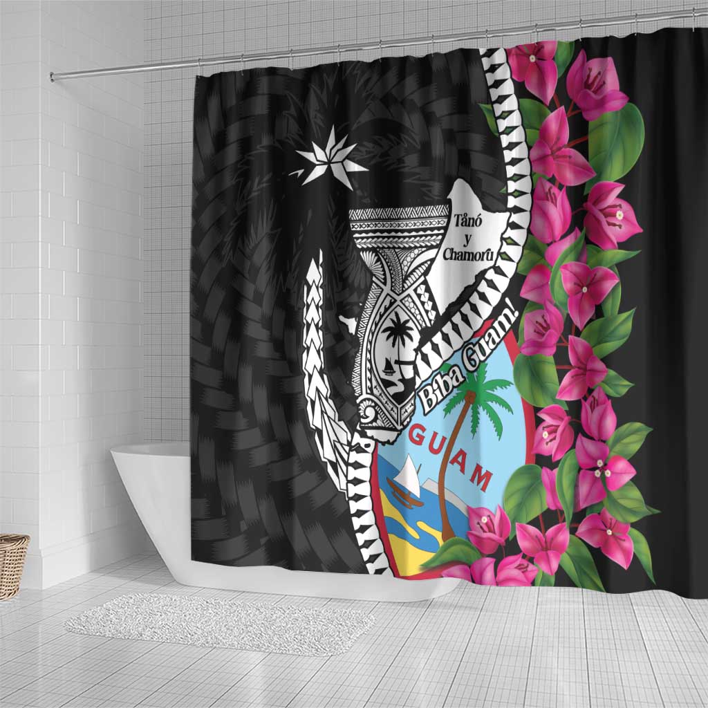 Biba Guam Liberation Day Shower Curtain Tano y Chamoru Latte Stone Black LT14 - Polynesian Pride
