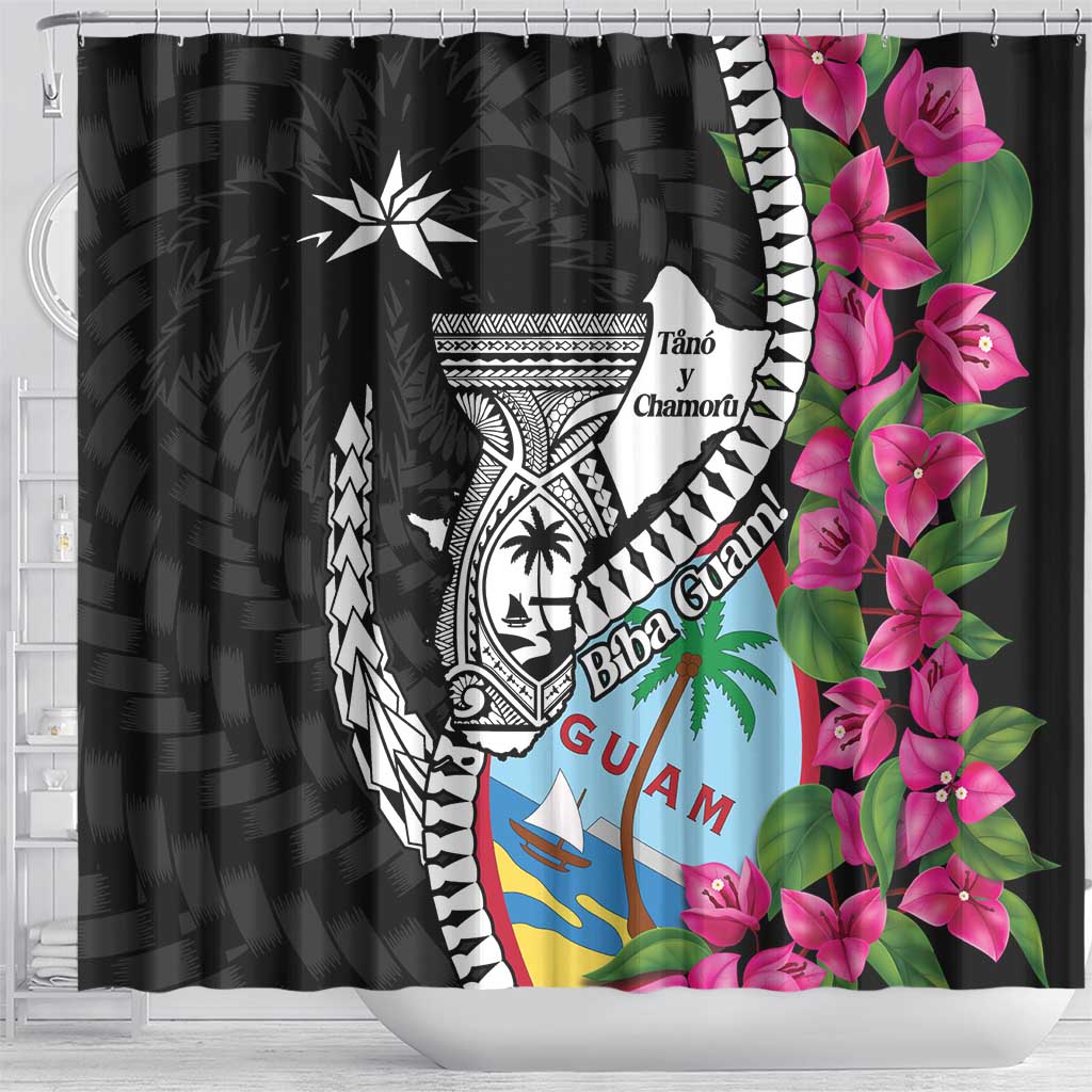 Biba Guam Liberation Day Shower Curtain Tano y Chamoru Latte Stone Black LT14 - Polynesian Pride