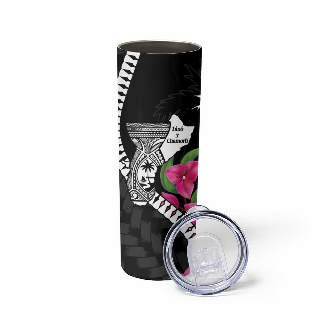 Biba Guam Liberation Day Skinny Tumbler Tano y Chamoru Latte Stone Black