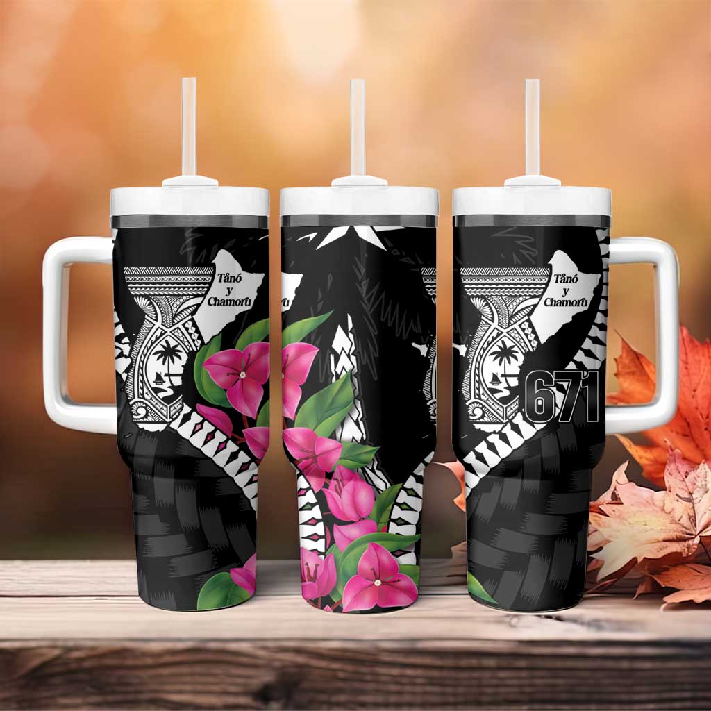 Biba Guam Liberation Day Tumbler With Handle Tano y Chamoru Latte Stone Black
