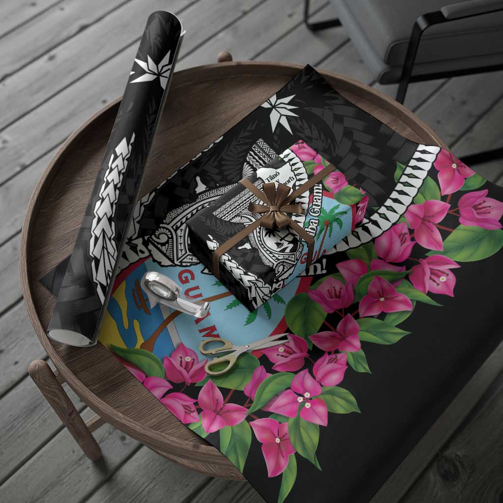 Biba Guam Liberation Day Wrapping Paper Tano y Chamoru Latte Stone Black - Polynesian Pride