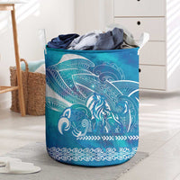 Kuri Dog Waka New Zealand Matariki Laundry Basket Ocean Sharks Maori Tattoo