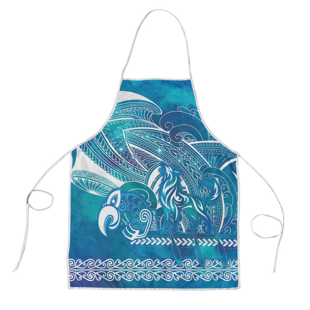 Kuri Dog Waka New Zealand Matariki Apron Ocean Sharks Maori Tattoo LT14 Blue - Polynesian Pride