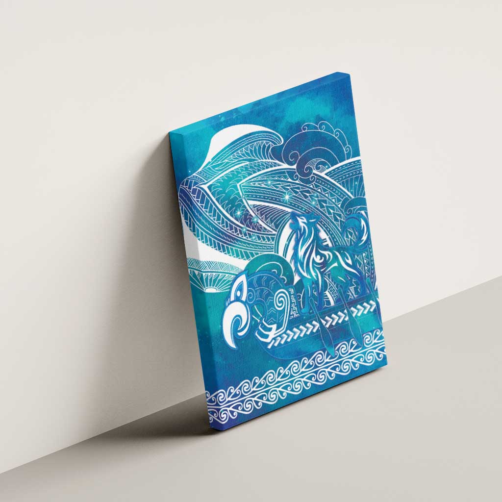 Kuri Dog Waka New Zealand Matariki Canvas Wall Art Ocean Sharks Maori Tattoo
