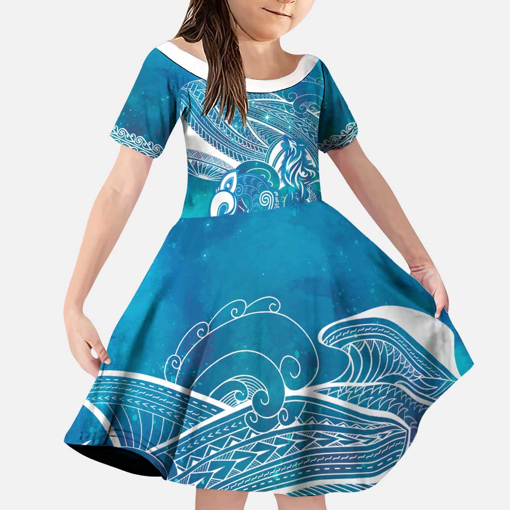 Kuri Dog Waka New Zealand Matariki Family Matching Mermaid Dress and Hawaiian Shirt Ocean Sharks Maori Tattoo