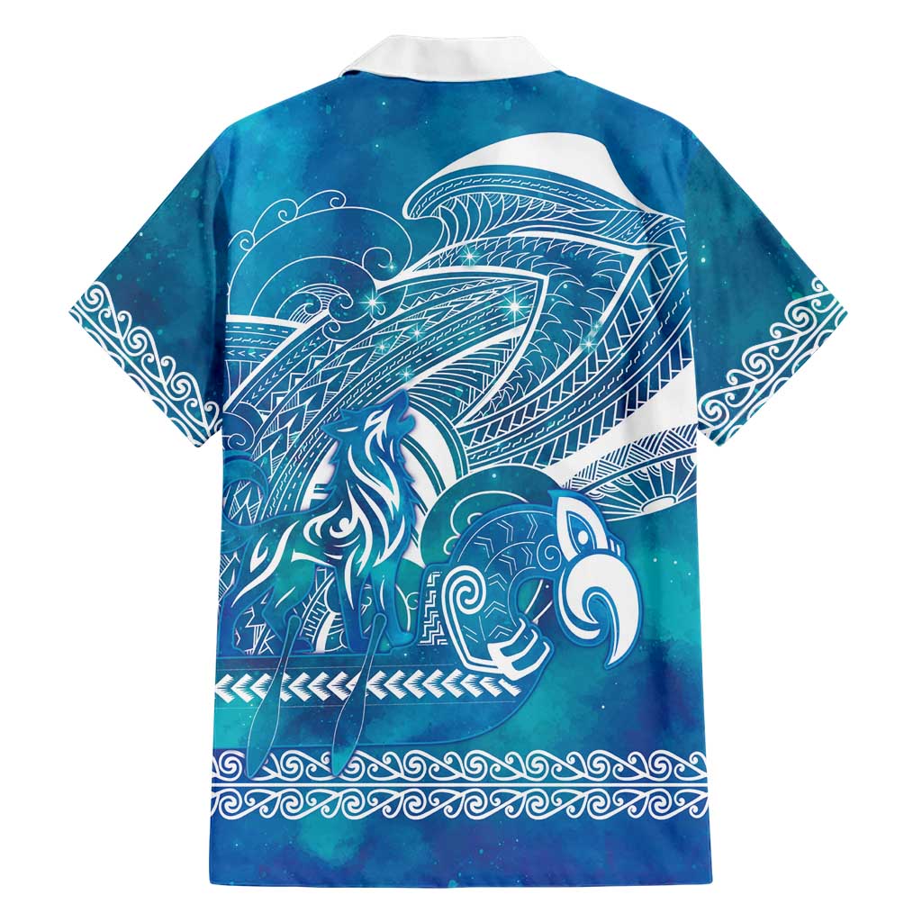 Kuri Dog Waka New Zealand Matariki Family Matching Short Sleeve Bodycon Dress and Hawaiian Shirt Ocean Sharks Maori Tattoo
