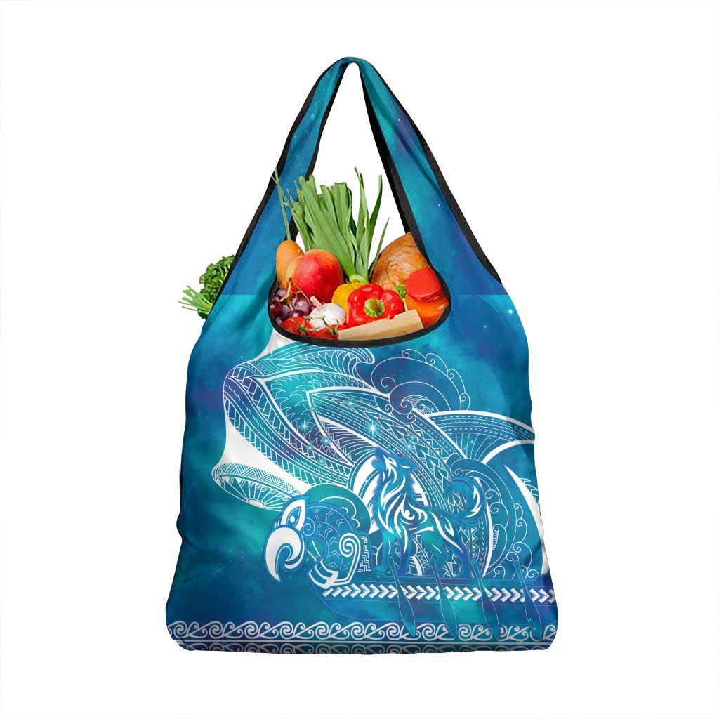 Kuri Dog Waka New Zealand Matariki Grocery Bag Ocean Sharks Maori Tattoo
