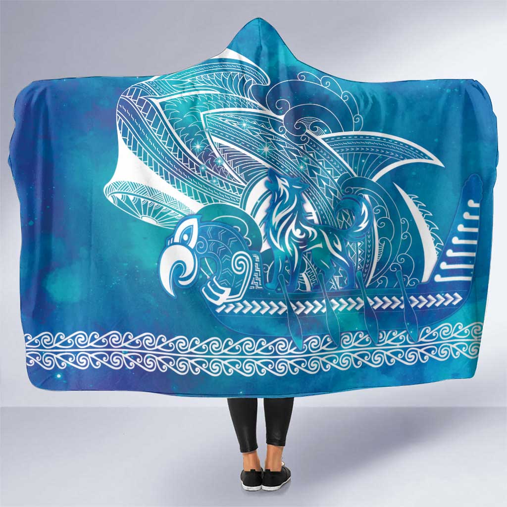 Kuri Dog Waka New Zealand Matariki Hooded Blanket Ocean Sharks Maori Tattoo