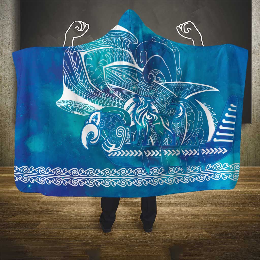 Kuri Dog Waka New Zealand Matariki Hooded Blanket Ocean Sharks Maori Tattoo