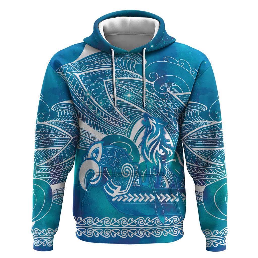 Kuri Dog Waka New Zealand Matariki Hoodie Ocean Sharks Maori Tattoo