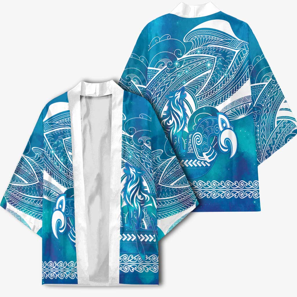 Kuri Dog Waka New Zealand Matariki Kimono Ocean Sharks Maori Tattoo LT14 - Polynesian Pride