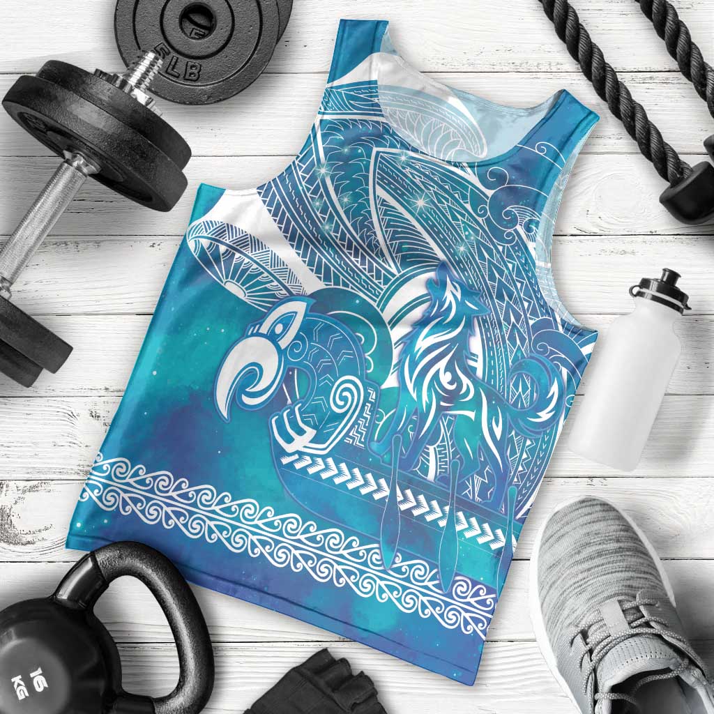 Kuri Dog Waka New Zealand Matariki Men Tank Top Ocean Sharks Maori Tattoo