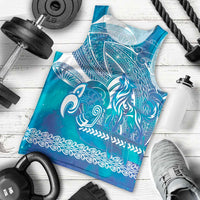 Kuri Dog Waka New Zealand Matariki Men Tank Top Ocean Sharks Maori Tattoo