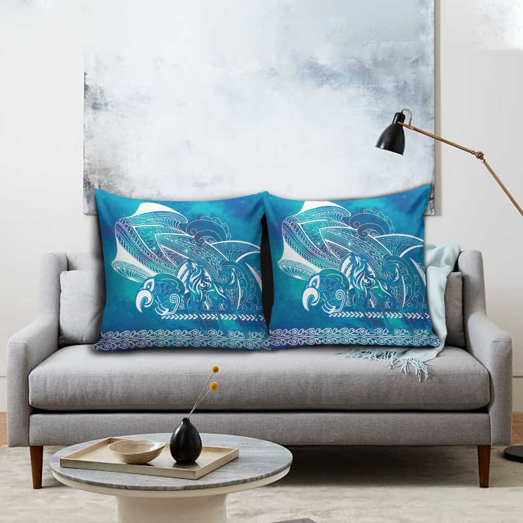 Kuri Dog Waka New Zealand Matariki Pillow Cover Ocean Sharks Maori Tattoo LT14 - Polynesian Pride
