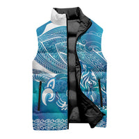 Kuri Dog Waka New Zealand Matariki Sleeveless Puffer Jacket Ocean Sharks Maori Tattoo LT14 - Polynesian Pride