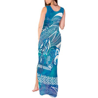 Kuri Dog Waka New Zealand Matariki Tank Maxi Dress Ocean Sharks Maori Tattoo