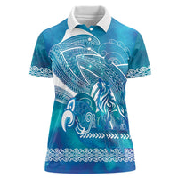 Kuri Dog Waka New Zealand Matariki Women Polo Shirt Ocean Sharks Maori Tattoo