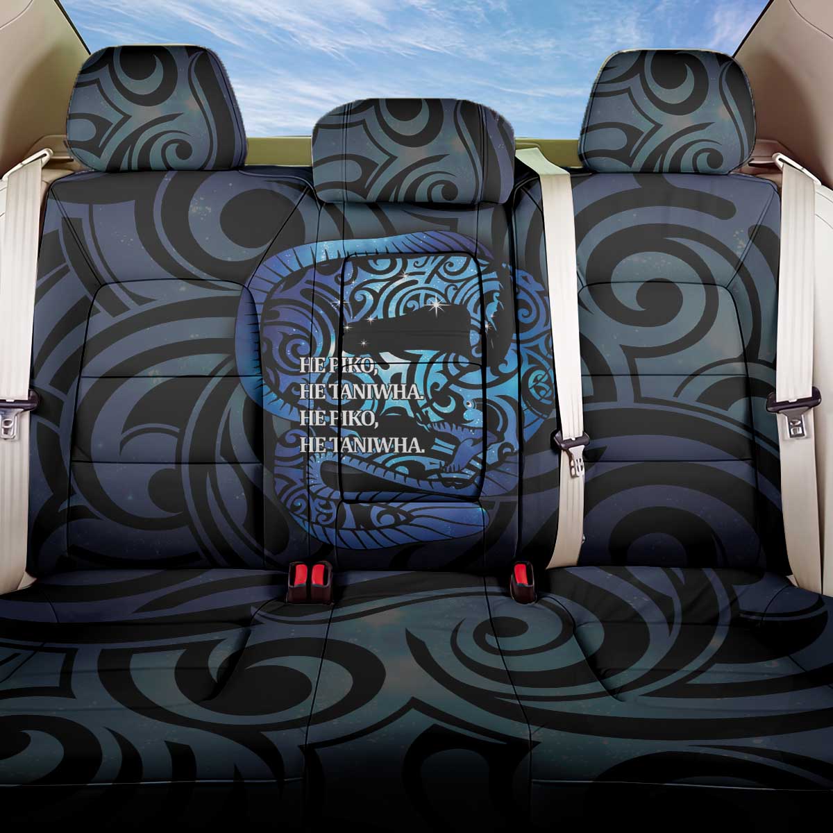 Tuna Eel New Zealand Matariki Back Car Seat Cover He Piko He Taniwha Maori Pattern LT14 One Size Purple - Polynesian Pride
