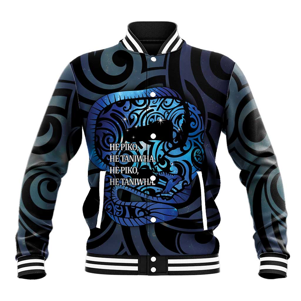 Tuna Eel New Zealand Matariki Baseball Jacket He Piko He Taniwha Maori Pattern LT14 Unisex Purple - Polynesian Pride