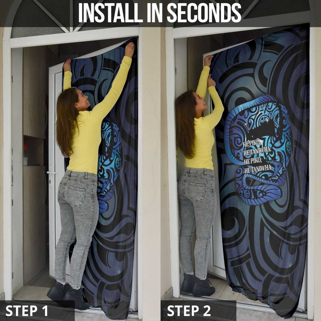 Tuna Eel New Zealand Matariki Door Cover He Piko He Taniwha Maori Pattern LT14 - Polynesian Pride