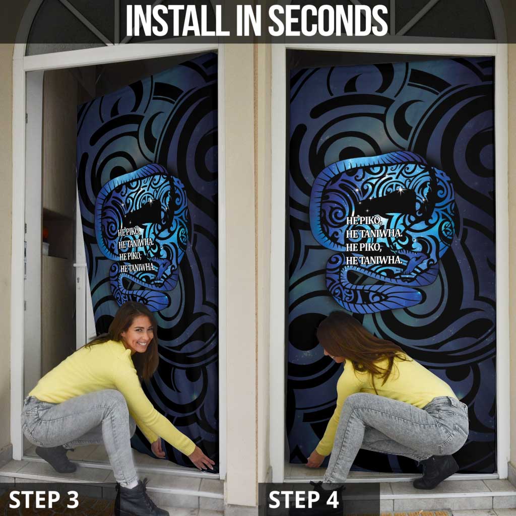 Tuna Eel New Zealand Matariki Door Cover He Piko He Taniwha Maori Pattern LT14 - Polynesian Pride