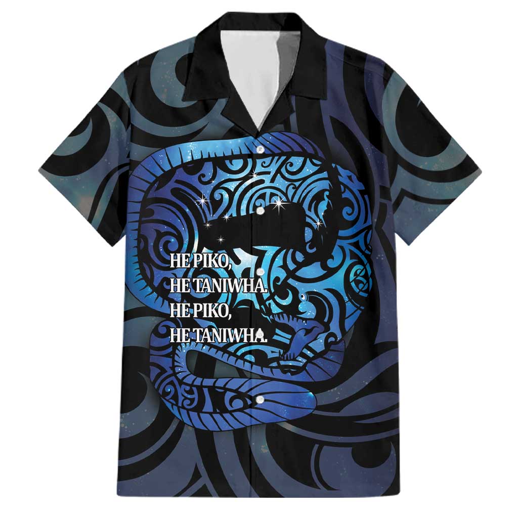 Tuna Eel New Zealand Matariki Family Matching Off Shoulder Short Dress and Hawaiian Shirt He Piko He Taniwha Maori Pattern
