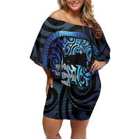 Tuna Eel New Zealand Matariki Family Matching Off Shoulder Short Dress and Hawaiian Shirt He Piko He Taniwha Maori Pattern