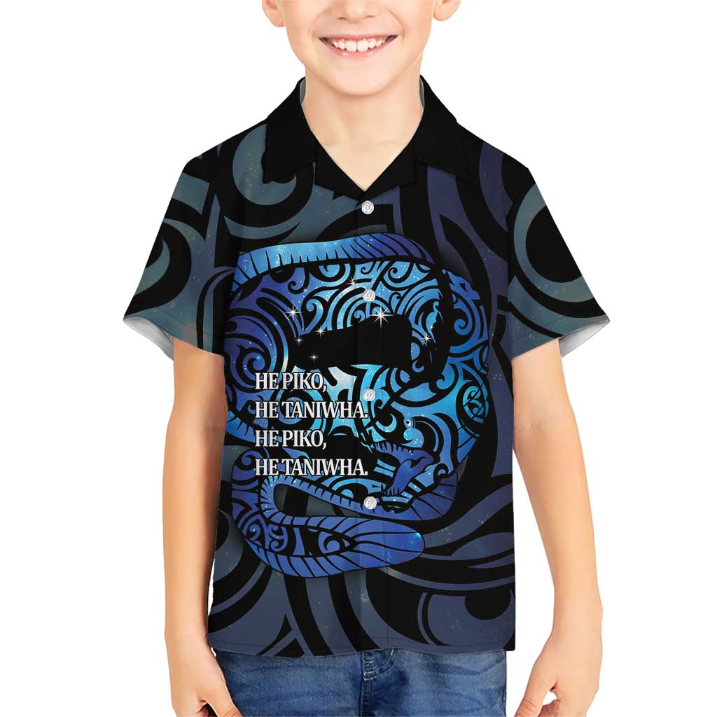 Tuna Eel New Zealand Matariki Kid Hawaiian Shirt He Piko He Taniwha Maori Pattern