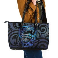 Tuna Eel New Zealand Matariki Leather Tote Bag He Piko He Taniwha Maori Pattern LT14 - Polynesian Pride