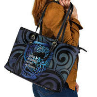 Tuna Eel New Zealand Matariki Leather Tote Bag He Piko He Taniwha Maori Pattern LT14 - Polynesian Pride