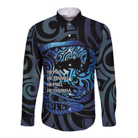 Tuna Eel New Zealand Matariki Long Sleeve Button Shirt He Piko He Taniwha Maori Pattern LT14 Unisex Purple - Polynesian Pride
