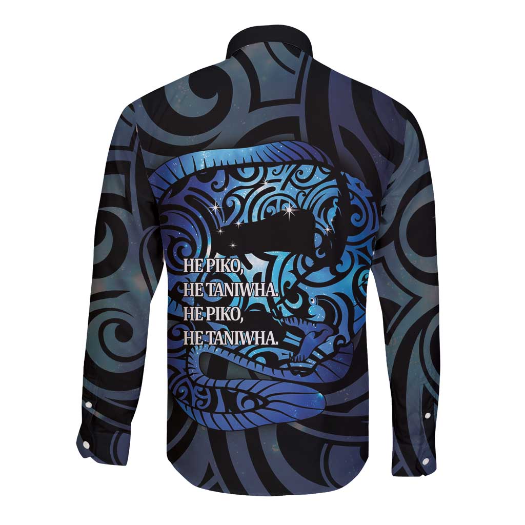 Tuna Eel New Zealand Matariki Long Sleeve Button Shirt He Piko He Taniwha Maori Pattern LT14 - Polynesian Pride