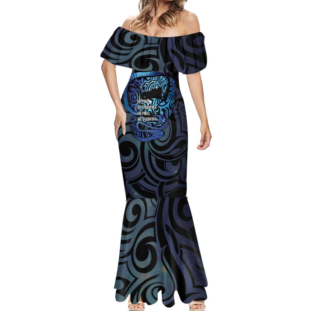 Tuna Eel New Zealand Matariki Mermaid Dress He Piko He Taniwha Maori Pattern LT14 - Polynesian Pride