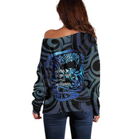 Tuna Eel New Zealand Matariki Off Shoulder Sweater He Piko He Taniwha Maori Pattern LT14 - Polynesian Pride