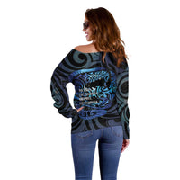 Tuna Eel New Zealand Matariki Off Shoulder Sweater He Piko He Taniwha Maori Pattern LT14 - Polynesian Pride