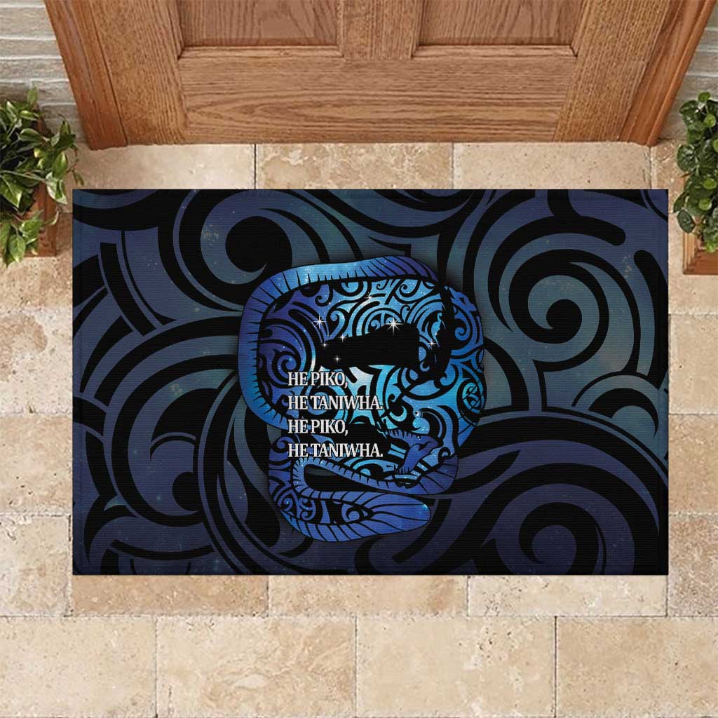 Tuna Eel New Zealand Matariki Rubber Doormat He Piko He Taniwha Maori Pattern