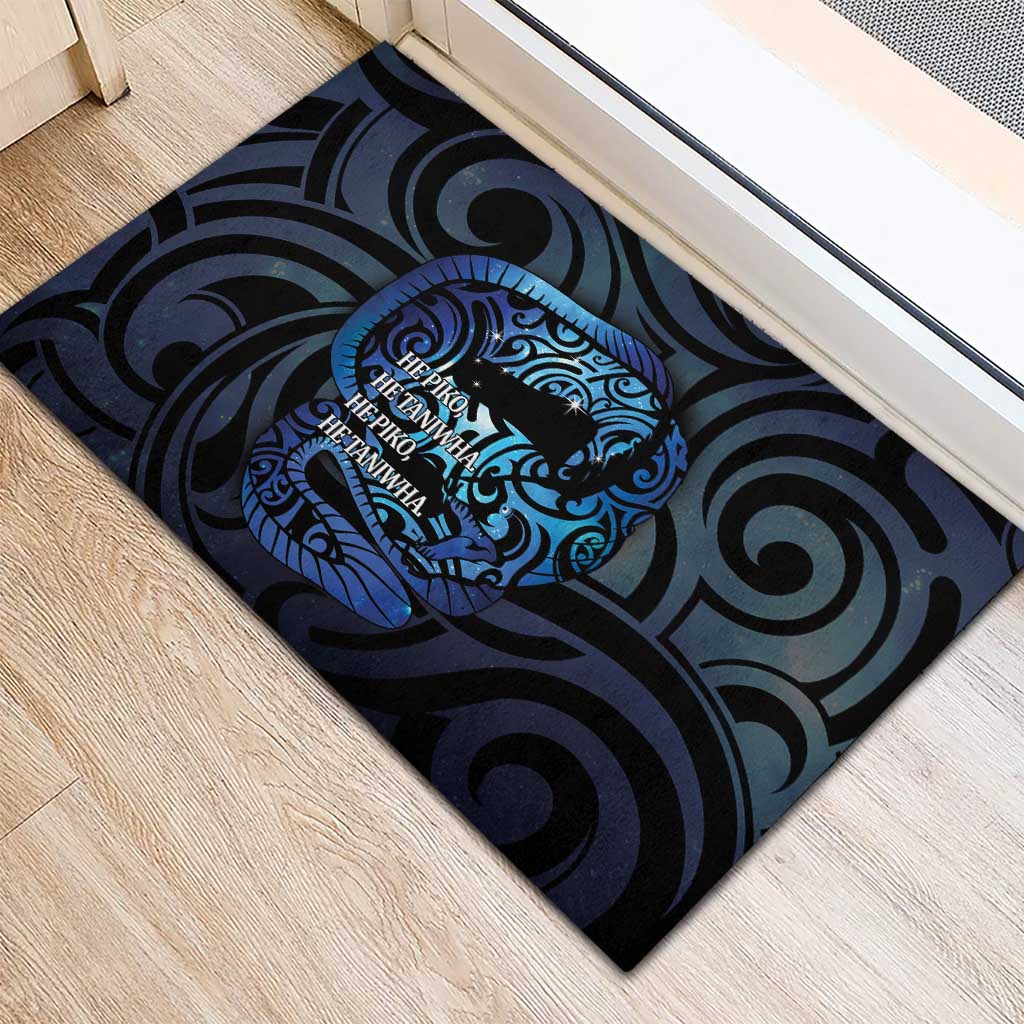 Tuna Eel New Zealand Matariki Rubber Doormat He Piko He Taniwha Maori Pattern