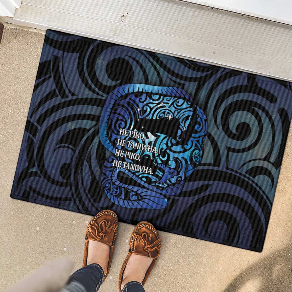 Tuna Eel New Zealand Matariki Rubber Doormat He Piko He Taniwha Maori Pattern
