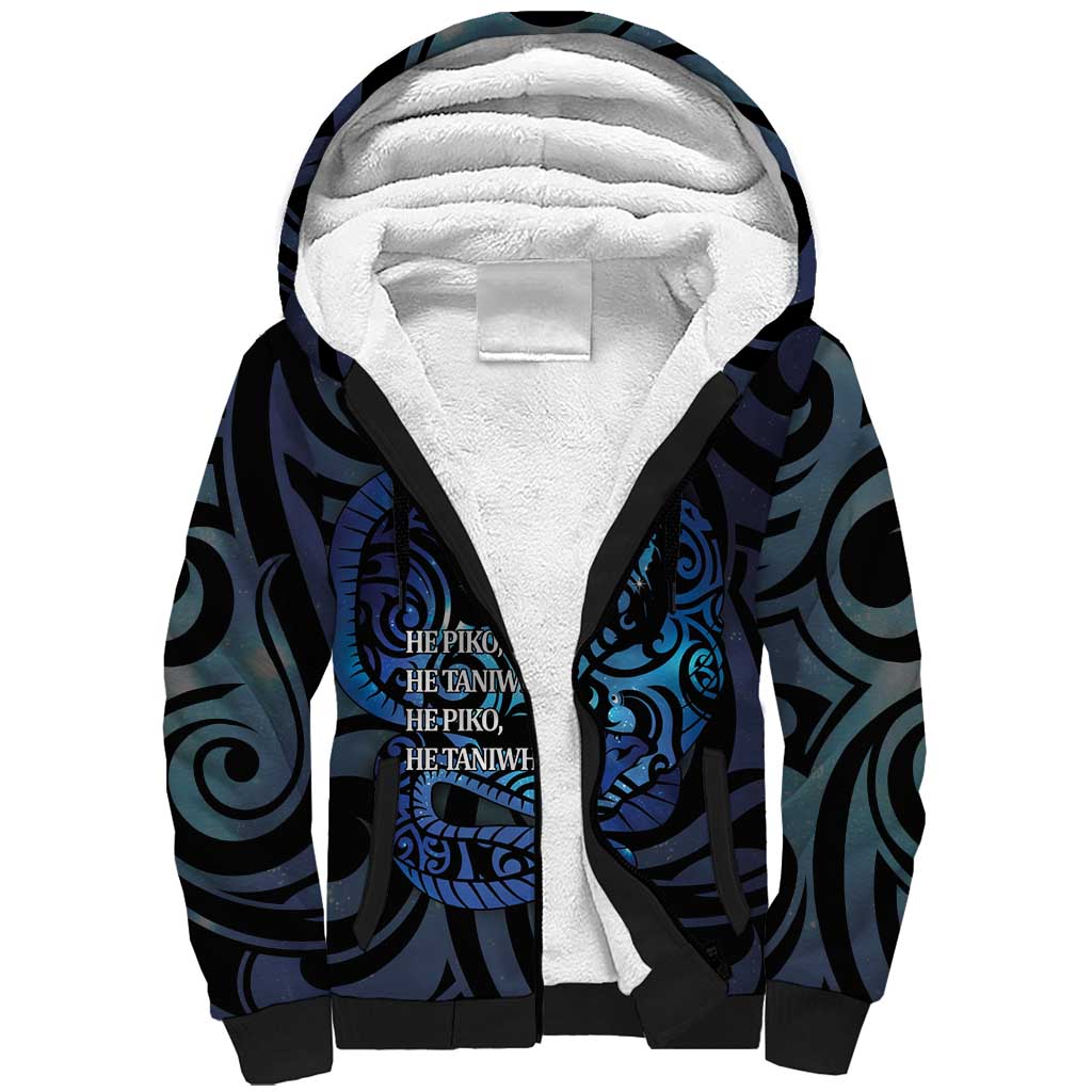 Tuna Eel New Zealand Matariki Sherpa Hoodie He Piko He Taniwha Maori Pattern LT14 Unisex Purple - Polynesian Pride
