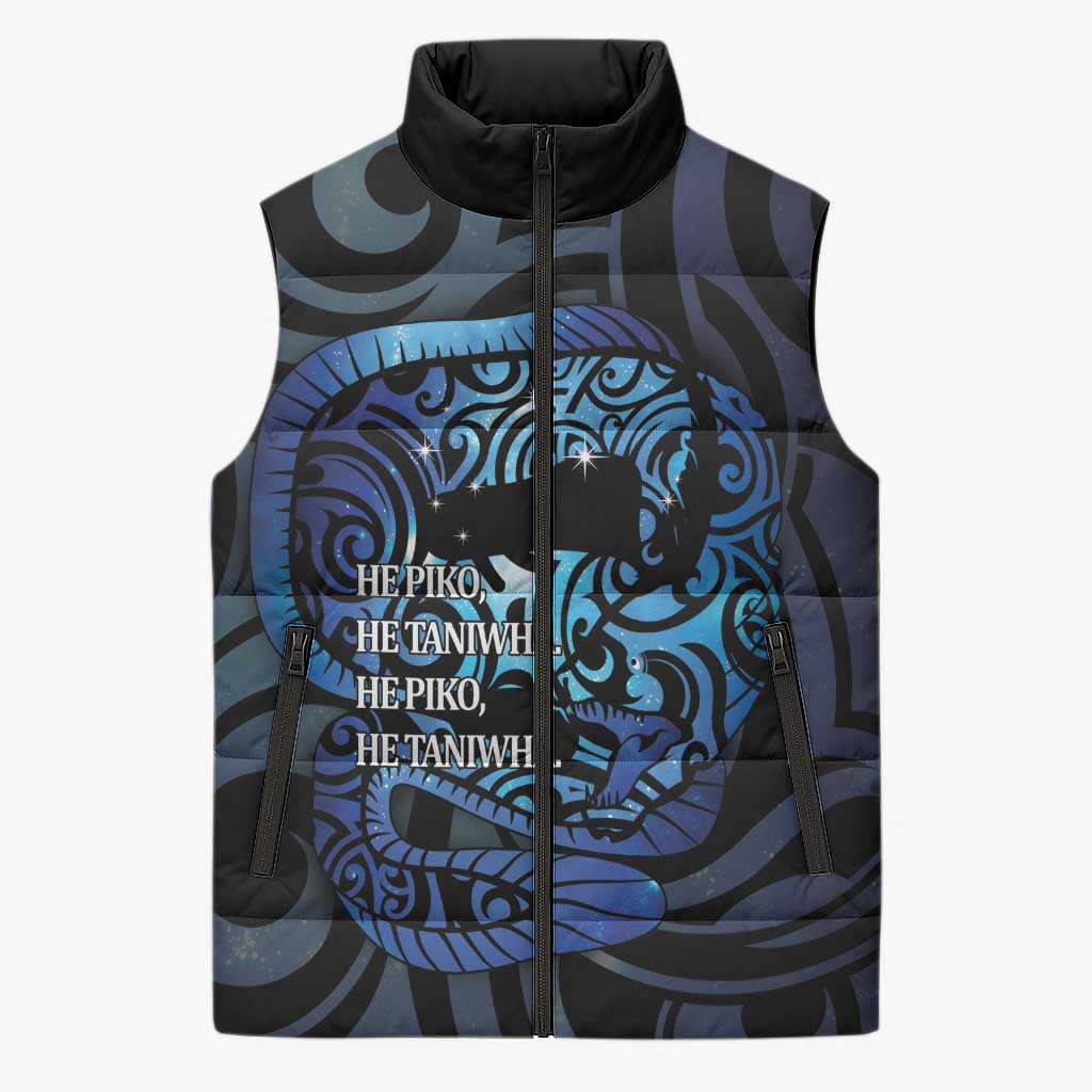 Tuna Eel New Zealand Matariki Sleeveless Puffer Jacket He Piko He Taniwha Maori Pattern LT14 Unisex Purple - Polynesian Pride
