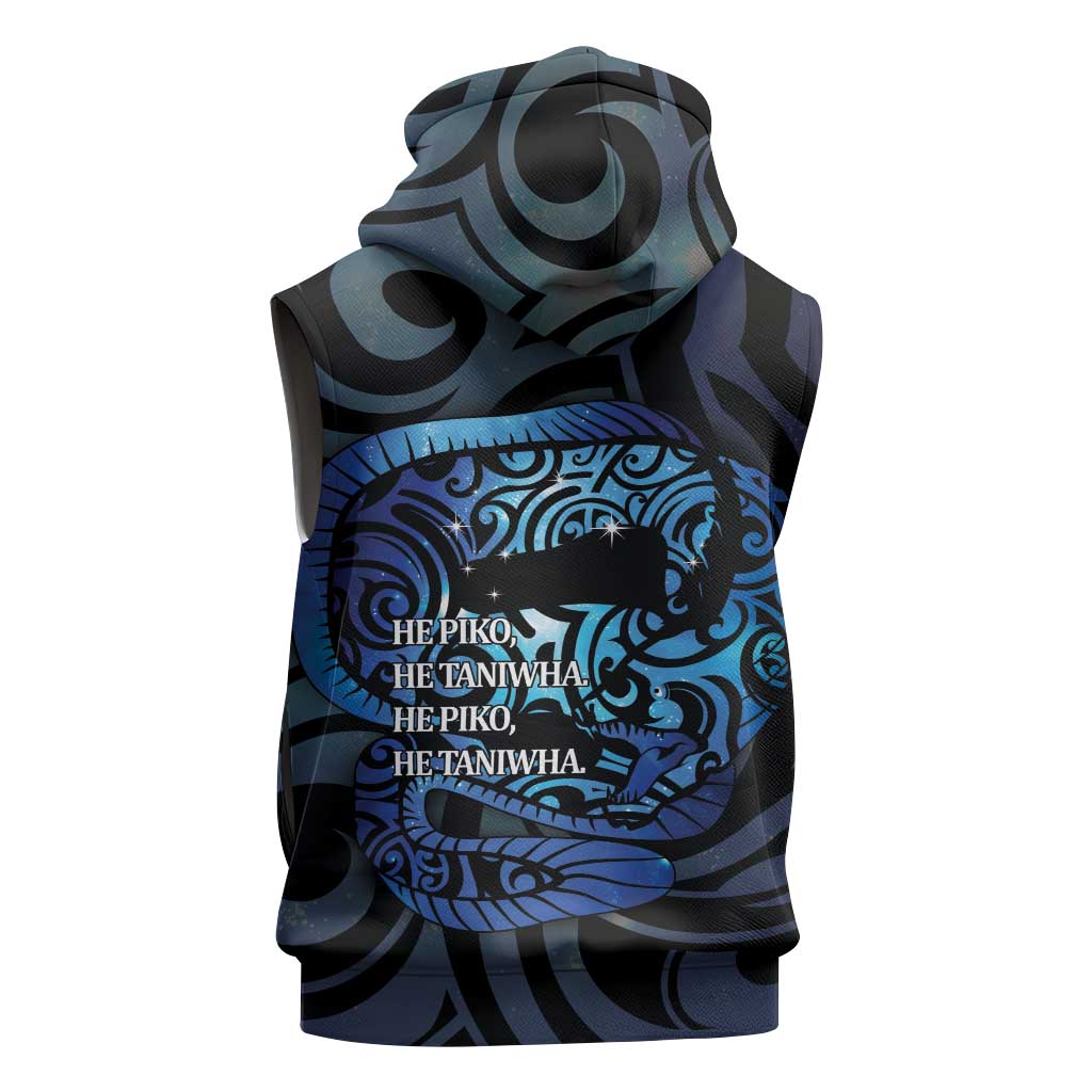 Tuna Eel New Zealand Matariki Sleeveless Zip Hoodie He Piko He Taniwha Maori Pattern LT14 - Polynesian Pride