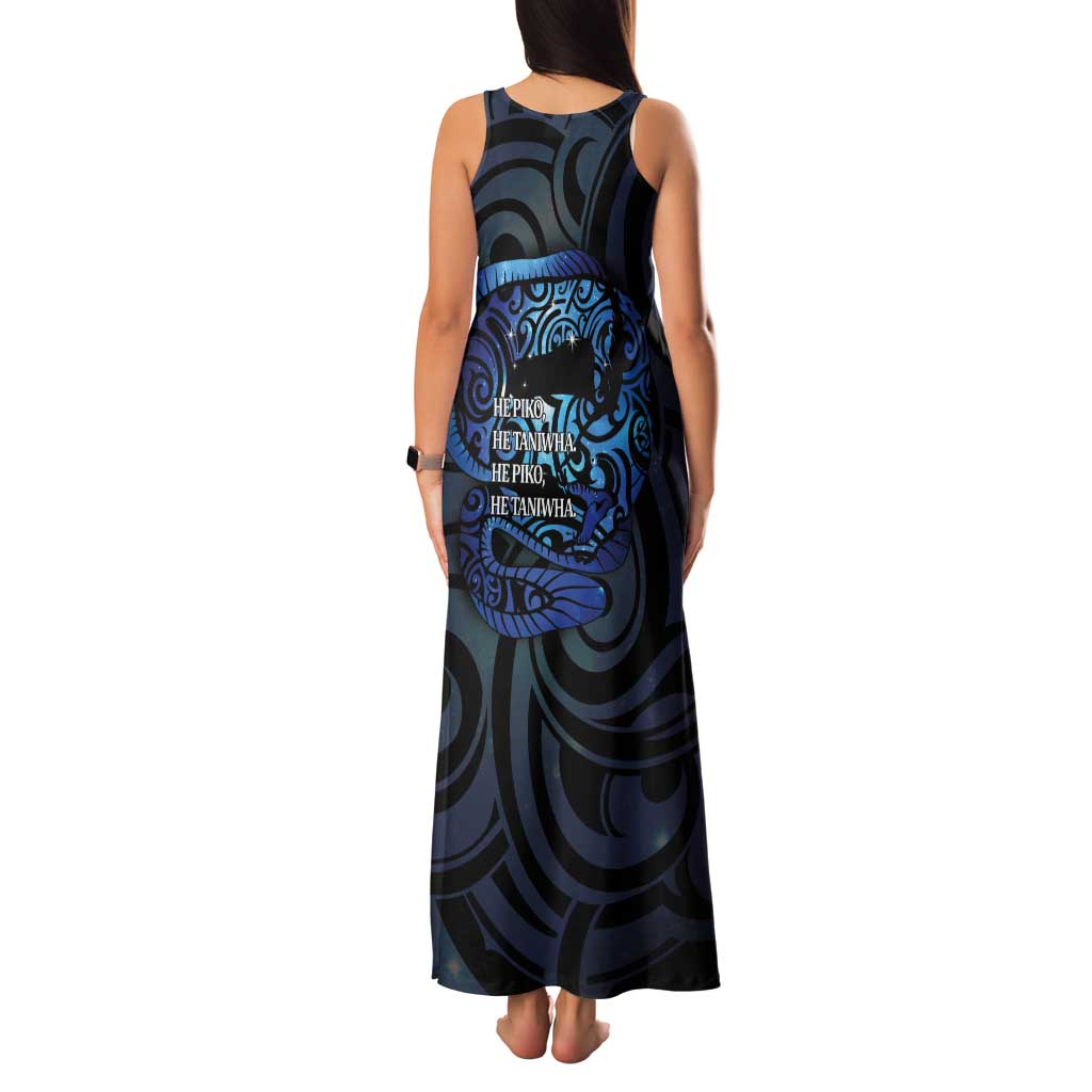 Tuna Eel New Zealand Matariki Tank Maxi Dress He Piko He Taniwha Maori Pattern LT14 - Polynesian Pride
