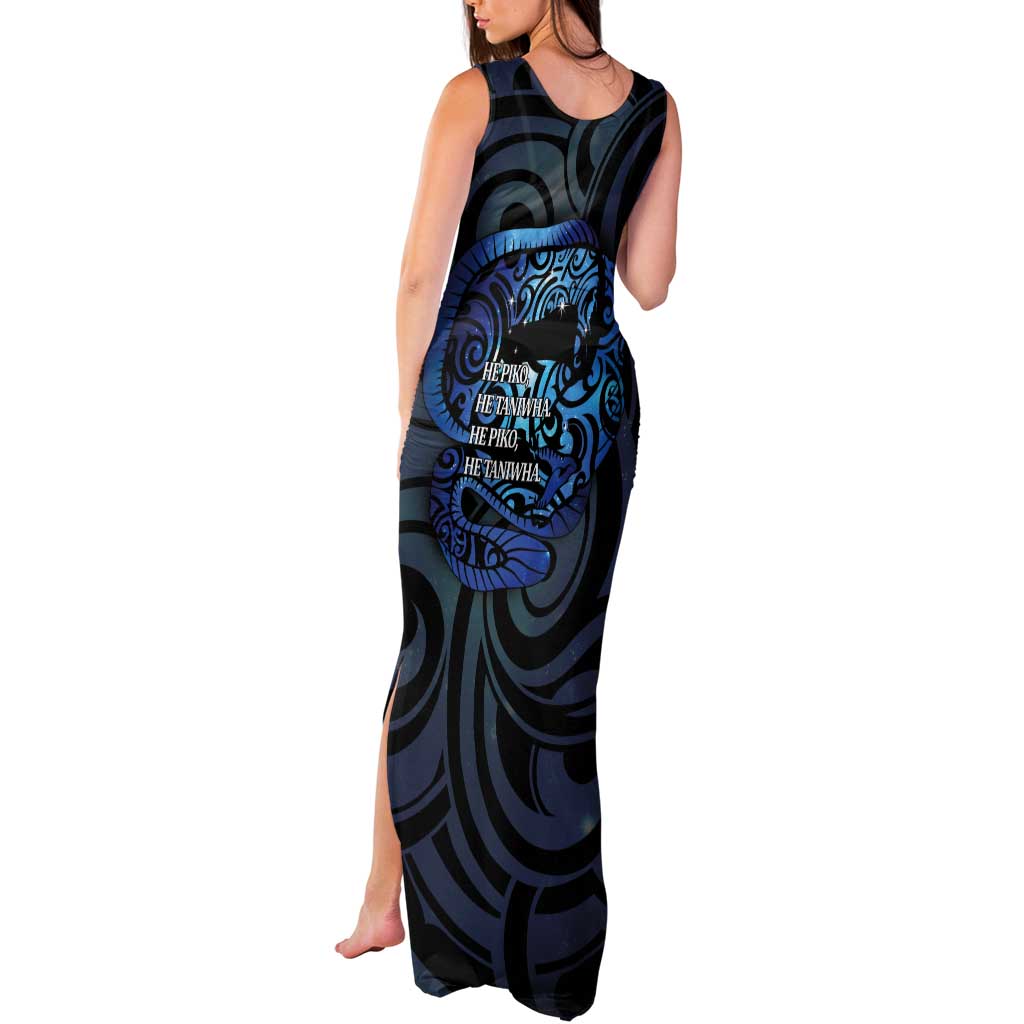 Tuna Eel New Zealand Matariki Tank Maxi Dress He Piko He Taniwha Maori Pattern LT14 - Polynesian Pride