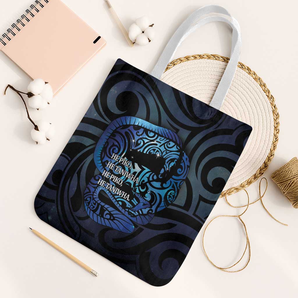 Tuna Eel New Zealand Matariki Tote Bag He Piko He Taniwha Maori Pattern LT14 White Strap One Size Purple - Polynesian Pride