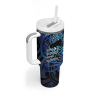 Tuna Eel New Zealand Matariki Tumbler With Handle He Piko He Taniwha Maori Pattern LT14 - Polynesian Pride