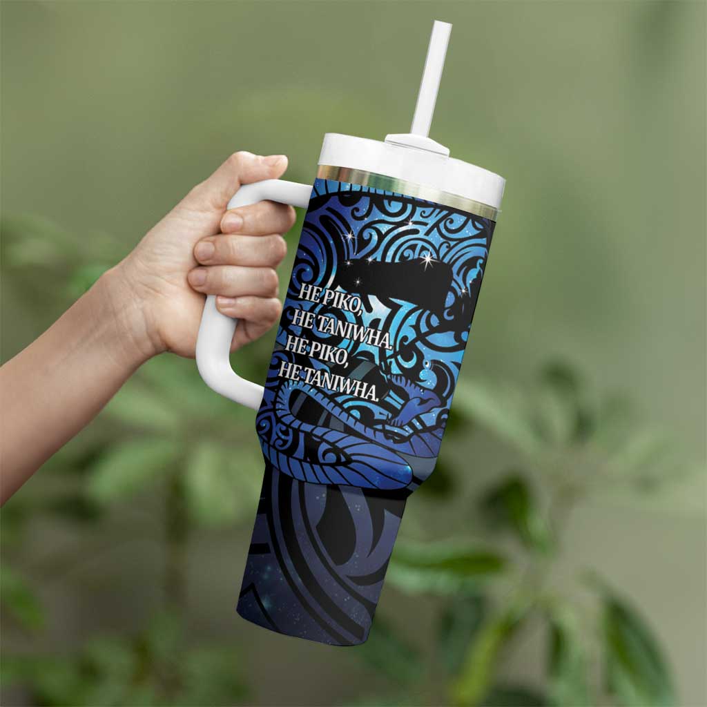 Tuna Eel New Zealand Matariki Tumbler With Handle He Piko He Taniwha Maori Pattern LT14 - Polynesian Pride