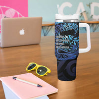Tuna Eel New Zealand Matariki Tumbler With Handle He Piko He Taniwha Maori Pattern LT14 - Polynesian Pride