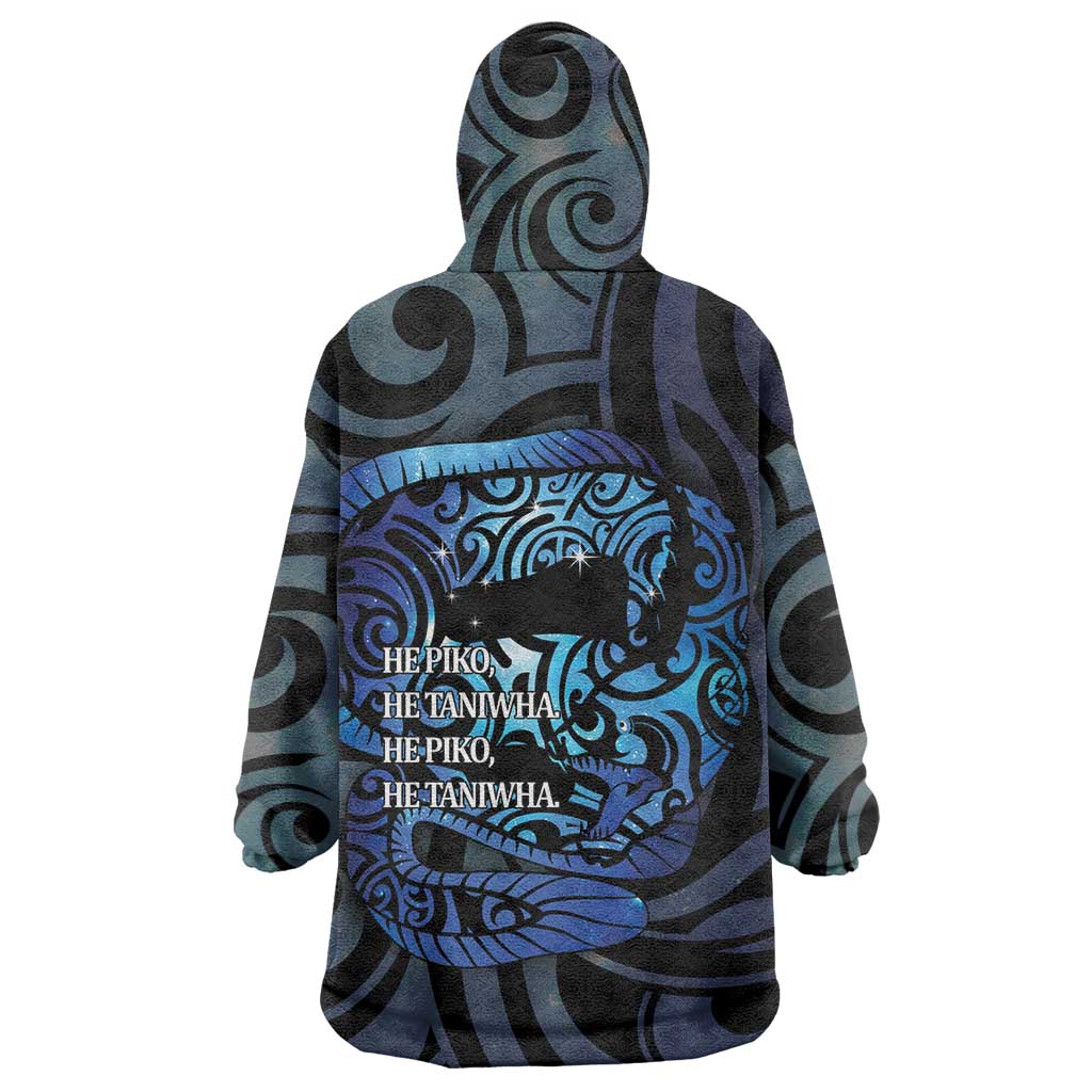 Tuna Eel New Zealand Matariki Wearable Blanket Hoodie He Piko He Taniwha Maori Pattern