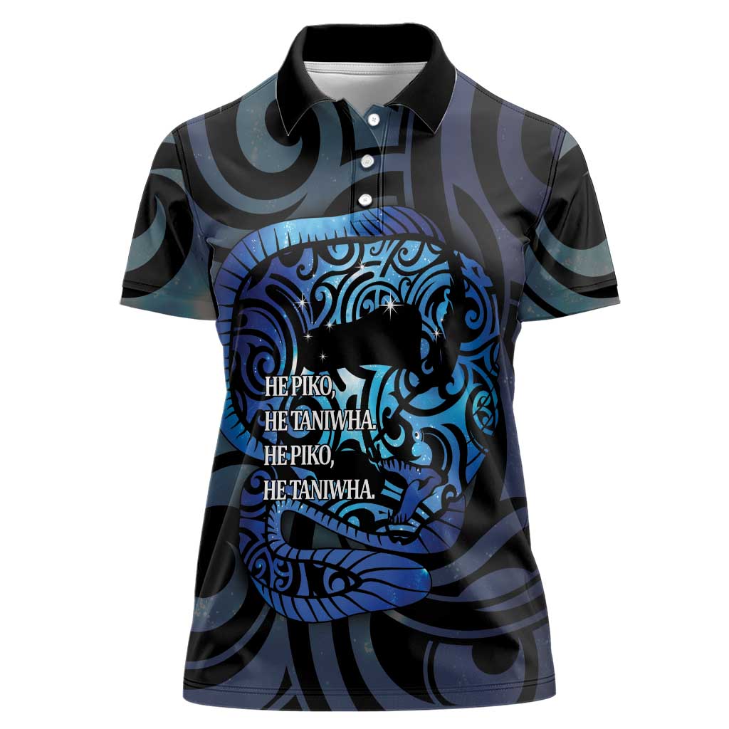 Tuna Eel New Zealand Matariki Women Polo Shirt He Piko He Taniwha Maori Pattern LT14 Female Purple - Polynesian Pride